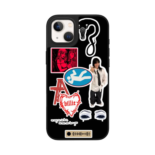 Billie Themed Sticker Collage Black Phone Case [11236]