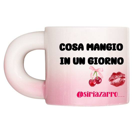 Custom Pink Gradient Mug with Italian Quote and Cute Cherry Design [13871]