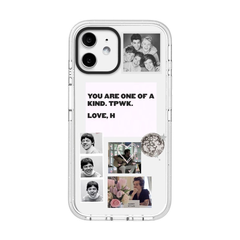 Custom Clear Phone Case – Harry Styles Inspired Collage with Quote  for iPhone 11 - 17, iPhone 17 Air Series [13060]