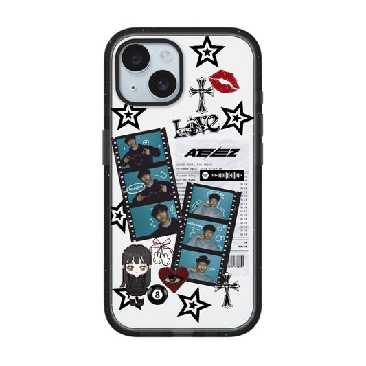 Custom ATEEZ Film Collage Phone Case – K-pop Goth Punk Aesthetic with Tracklist & Stars Phone Case [8398]