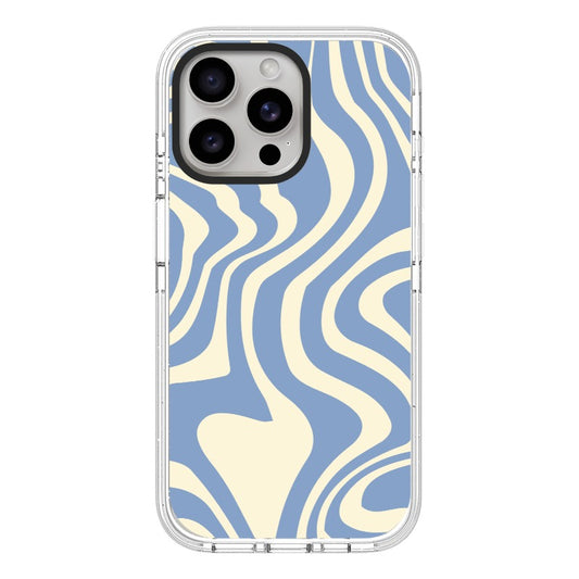 Custom Abstract Wave Phone Case – Blue & Beige Minimalist Design  for iPhone 11 - 17, iPhone 17 Air Series [13762]