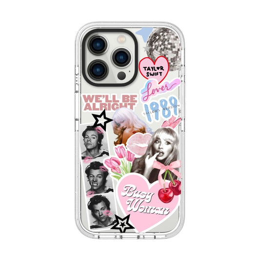 Customizable Taylor & Harry iPhone Case – 90s Collage Pop Aesthetic Cover Phone Case [9006]