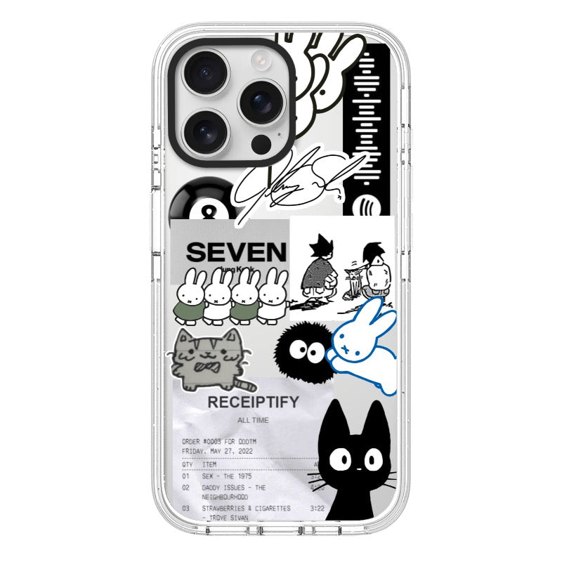 Custom Cartoon Receipt Phone Case – Miffy & Black Cat Mix Style Phone Case [9489]