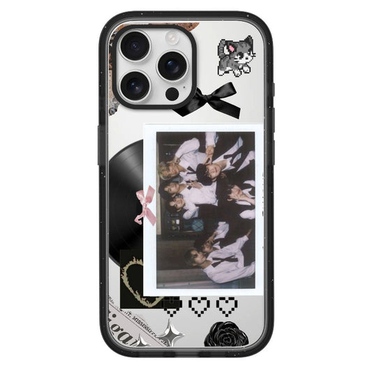 Customizable Retro Vinyl iPhone Case – Black Aesthetic with Group Photo Phone Case  for iPhone 11 - 17, iPhone 17 Air Series [3877]