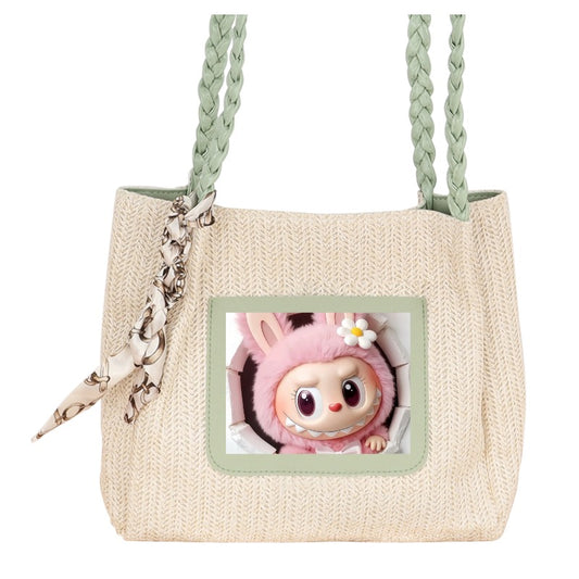 Custom Cartoon Bunny Tote Bag Cute Woven Handbag [9859]