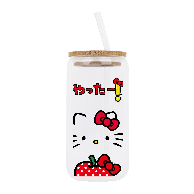 Custom Hello Kitty Strawberry Glass Tumbler – Yatta! Kawaii Summer Cup Mug [659]