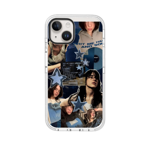 Customizable Billie Eilish iPhone Case – Blue Collage with Hit Me Hard and Soft Album Vibes Phone Case  for iPhone 11 - 17, iPhone 17 Air Series [8644]
