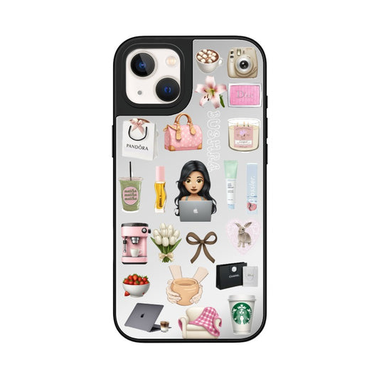 Custom Aesthetic Emoji Phone Case – Pink Luxe Girl Vibe for iPhone 11 - 17, iPhone 17 Air Series