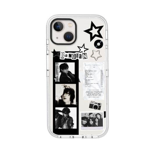 Custom BTS Map of the Soul 7 Case – Retro Monochrome Collage Style Phone Case [9081]