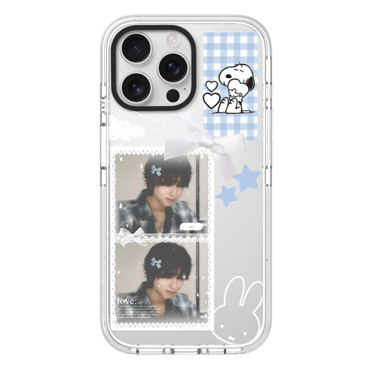 Custom Blue Gingham Bunny Boy Aesthetic Phone Case for iPhone 11 - 17, iPhone 17 Air Series