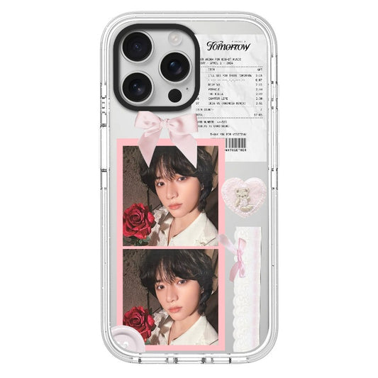 Customizable Pink Aesthetic iPhone Case – Rose & Ribbon Kpop-Inspired Design Phone Case  for iPhone 11 - 17, iPhone 17 Air Series [4031]
