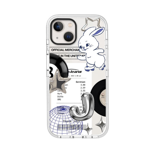Customizable NewJeans Bunny iPhone Case – Kpop Receipt Aesthetic with Mirror Stars & Vinyl Style Phone Case [8625]