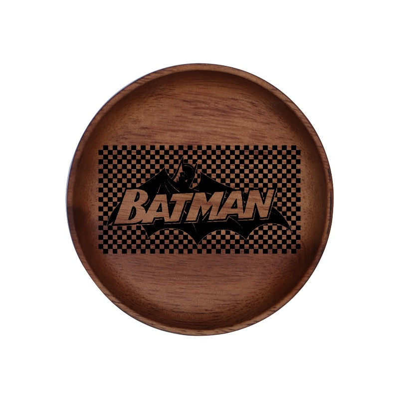 Custom Batman Wooden Tray – Retro Checkerboard Design [13481]