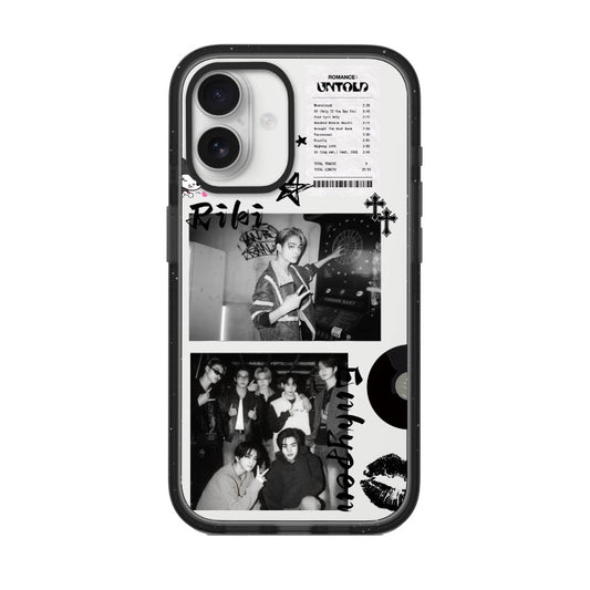 Custom Enhypen Riki Phone Case – Black & White Collage Design  for iPhone 11 - 17, iPhone 17 Air Series [13342]