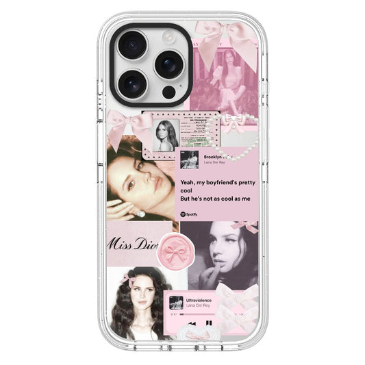 Custom Lana Del Rey Phone Case – Pink Vintage Collage, Spotify Lyrics, Miss Dior Aesthetic Phone Case [3190]