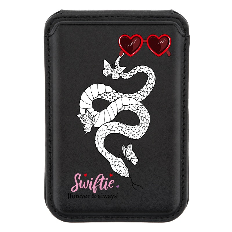 Custom Swiftie Snake & Butterfly Card Holder – Taylor-Inspired Leather Wallet Case [13414]
