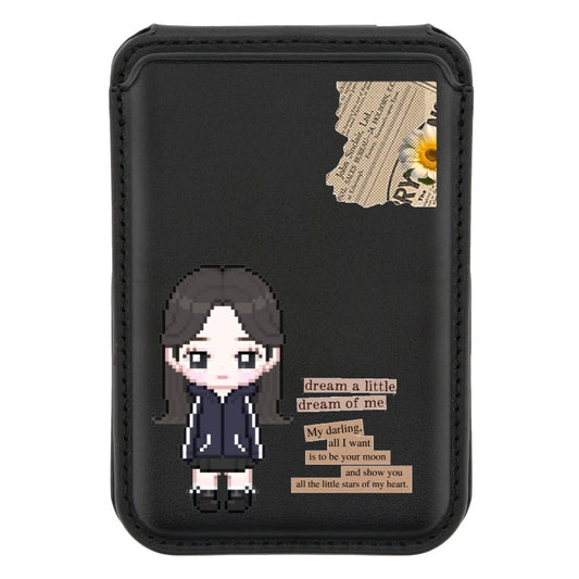 Custom Pixel Girl Card Holder – Dream Quote Design [13928]
