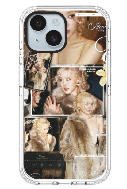 Vintage blonde portrait collage customizable phone case